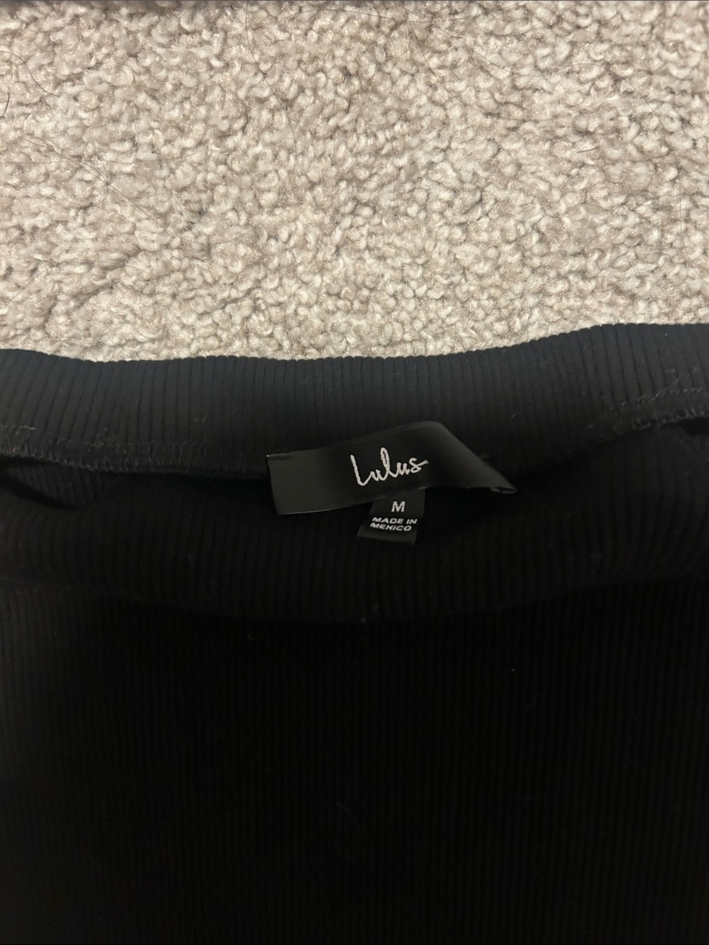 Lulu's Black Ribbed Square Neck Cropped Tank - Picture 3 of 4